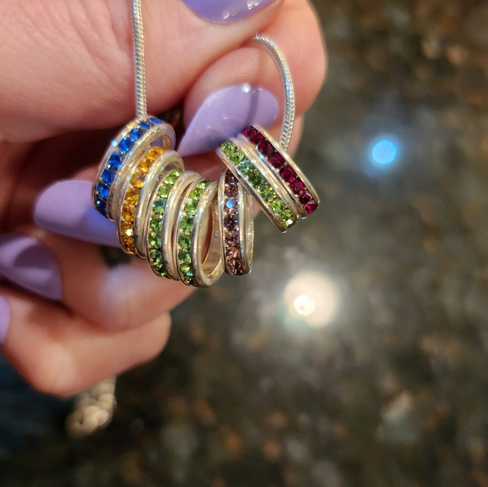 Colorful birthstone necklace